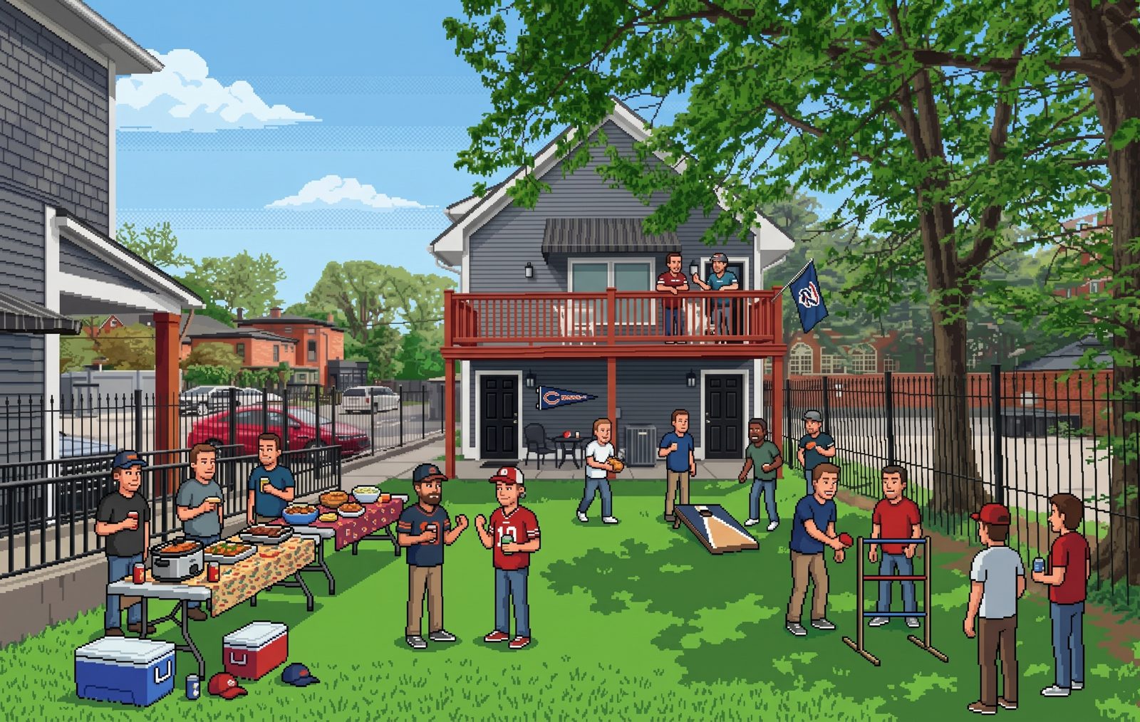 The tailgate at the house